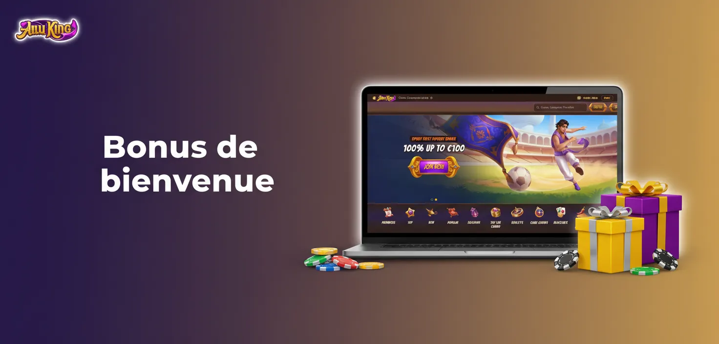 Bonus de bienvenue: 100% jusqu’à 500€; 10–19,99€ +1 crabe bonus; 20€+ +200 tours. Mise 30x. Bonus 7 j, tours 3 j. Min 10€.