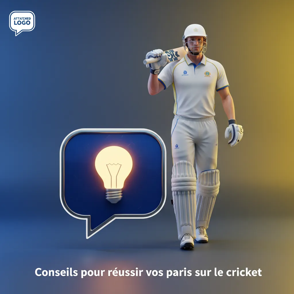 Infographie de conseils pour parier sur le cricket: forme, stats joueurs, météo/pitch, toss, bankroll, outils mobile.