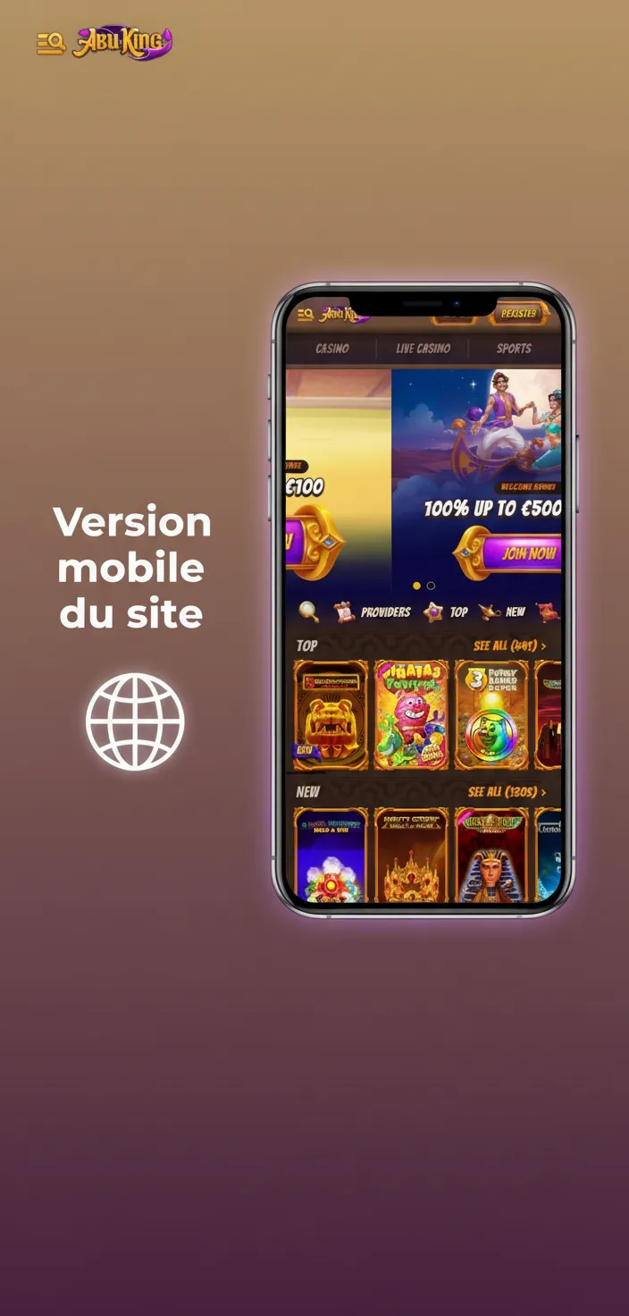 Version mobile du site: paris en direct, casino, onglets, cotes mises en avant, Apple/Google Pay, promos, aide 24/7.