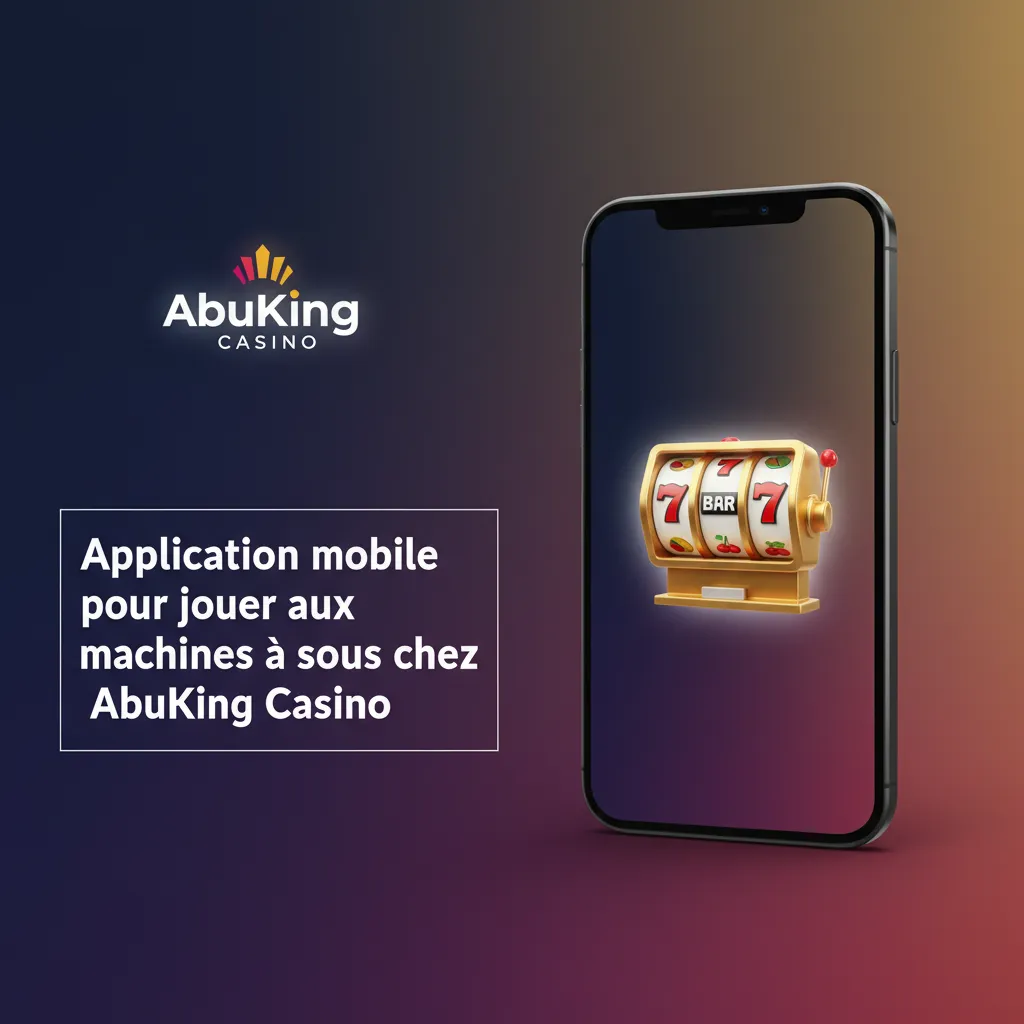 Écran de l’app AbuKing Casino sur smartphone: onglet Machines à sous, filtres, bouton Jouer et options mise/autoplay.