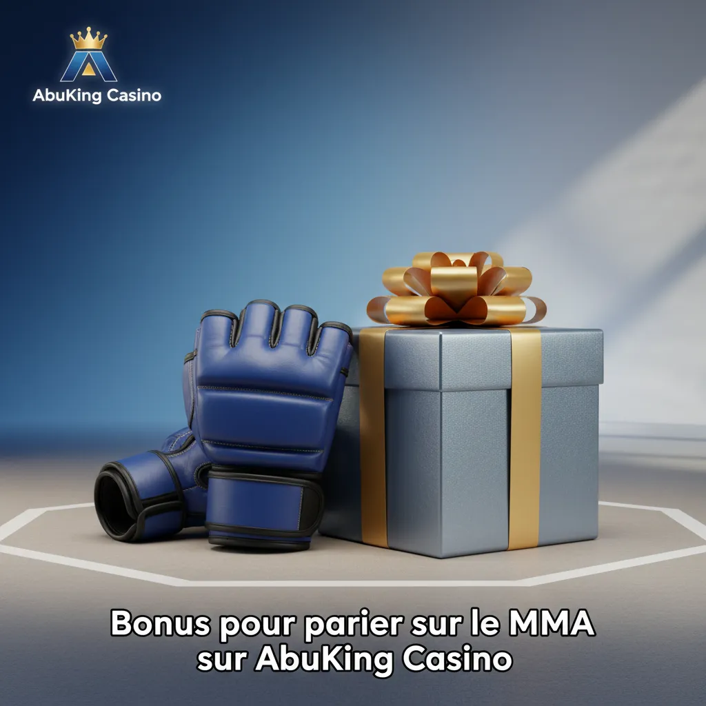 Bannière AbuKing Casino: bonus MMA, 1er pari remboursé en paris gratuits jusqu’à 100 € si perdant, 18+, cote min 1,50.