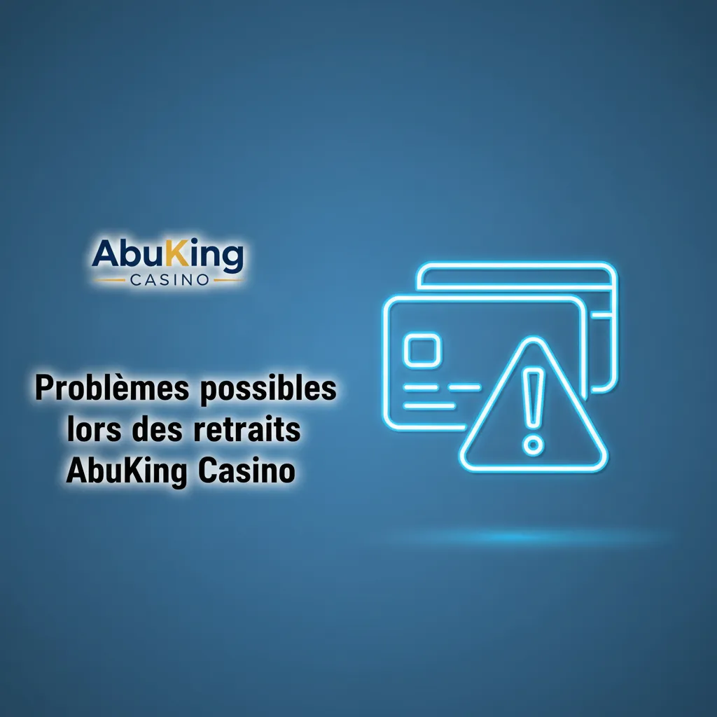 Infographie des problèmes de retrait AbuKing Casino: KYC, bonus non libéré, méthode, IBAN/BIC, carte, limites, VPN, solutions.