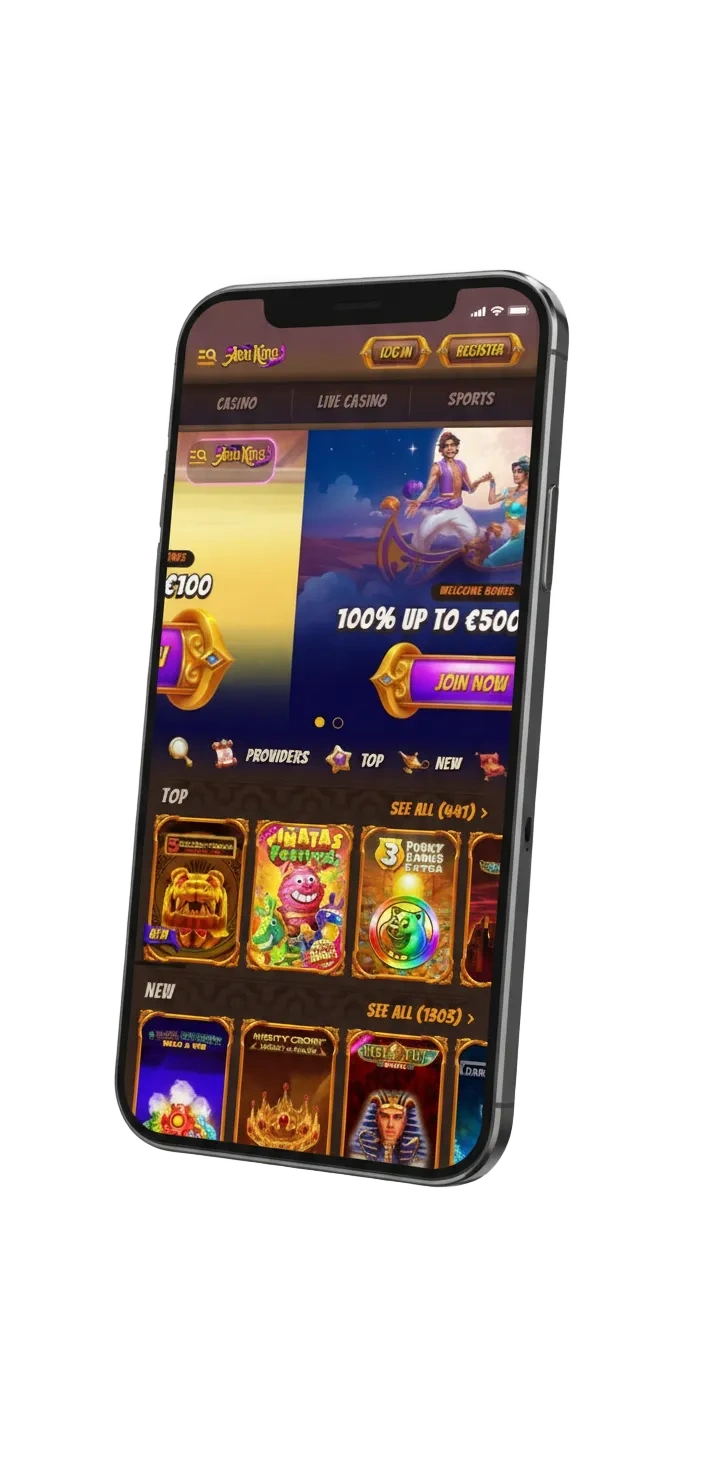 AbuKing Casino app pour Android (APK) et iOS: paris sportifs, casino, multilingue, nombreux paiements, bonus de bienvenue.