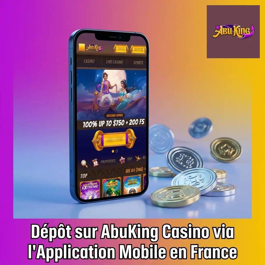 Dépôt sur AbuKing Casino via l'application mobile en France avec Apple Pay, Google Pay ou Skrill