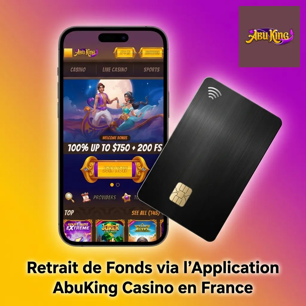 Retrait de fonds sur l'application mobile AbuKing Casino en France, étapes simples et rapides
