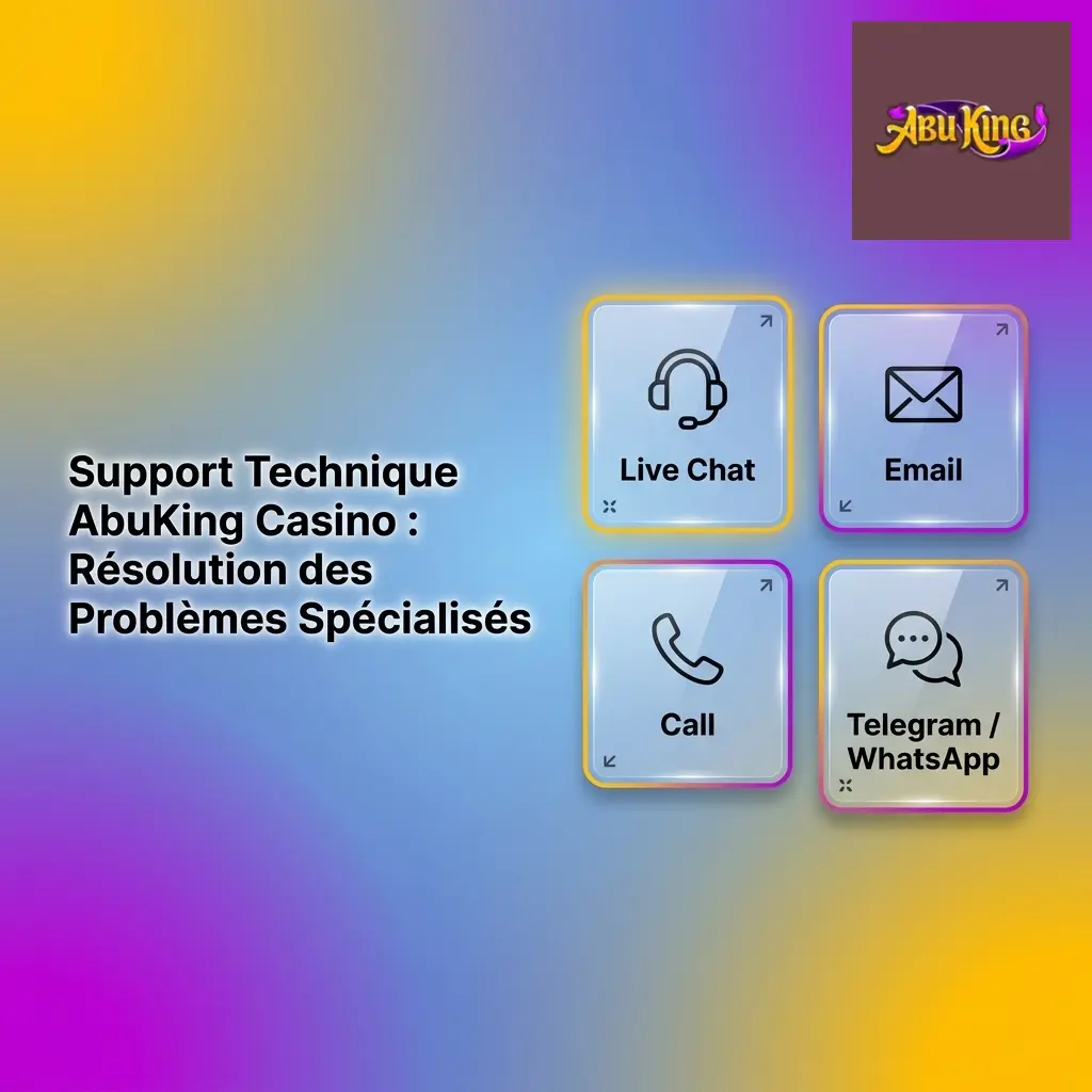 Équipe support technique AbuKing Casino résolvant dysfonctionnements plateforme, jeux et transactions via chat et e-mail 24h/24